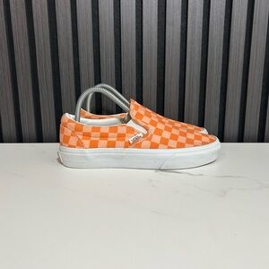 Vans slip on checkerboard orange